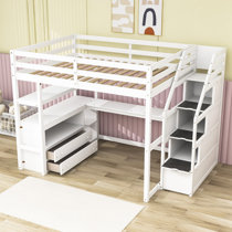 Flynn loft bed with deals storage stairs and desk